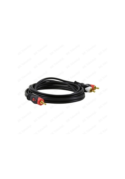 Yüksek Kalite 3.5mm Erkek to 2RCA Erkek Ses Kablosu 10Metre