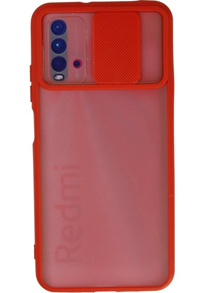 Newface - 220 - Xiaomi Redmi 9t Kılıf Palm Buzlu Kamera Sürgülü Silikon - Matxzngz - - Kırmızı