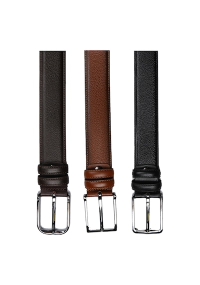 Hakiki Deri Premium 3 Cm Erkek Kemer - 3 Adet Siyah, Taba, Kahverengi Kumaş Çok Renkli