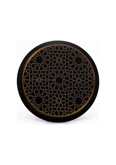 Trellis Desenli Yuvarlak Metal Tepsi - Çay Kahve Tepsisi - Sunum Tepsisi 37 Cm Ee163-v2 Desenli