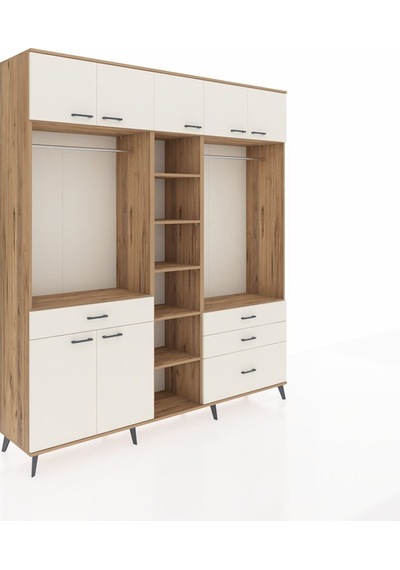 Hyperion Dolap 11 Raflı 4 Çekmeceli 2 Askılı 220x44x243 Çam-aytaşı/aytaşı Aytası/aytası Hyperion Dolap 11 Raflı 4 Çekmeceli 2 Askılı 220x44x243 Çam-aytaşı/aytaşı Aytası/aytası