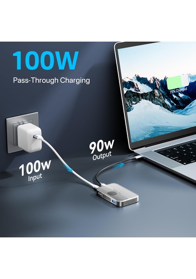 Acasis Ec1401 6in1 Apple Uyumlu iPhone 15/16/17 ,4k60 Hdmı,m.2 Ssd,magsafe,sd/tf,100w Pd Kozmik Turuncu Pro