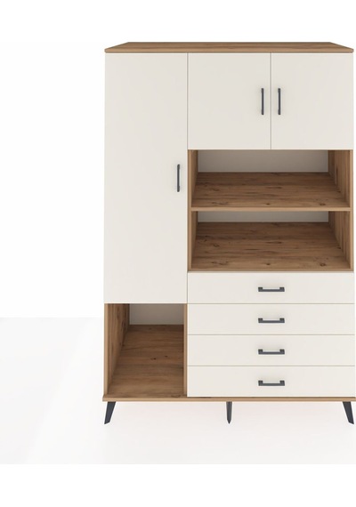 Kronos Dolap 7 Raflı 4 Çekmeceli 3 Kapaklı 132x59x195 Çam-ayt... Çam