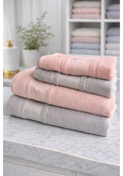 Özdilek Blossom Best Set Hamam Takımı Pembe-gri Çok Renkli
