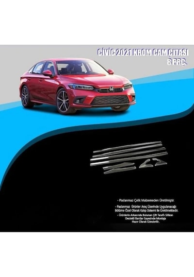 Honda Civic Fe1 Cam Çıtası Kromu Nikelaj 2022 Sonrası
