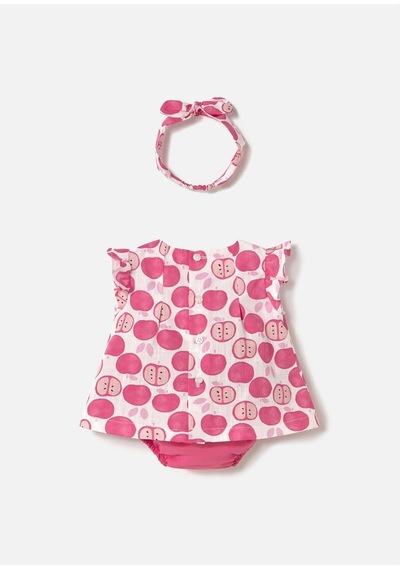 Kız Bebek Saç Bantlı Alt Üst Takım Pembe 1260 Pembe