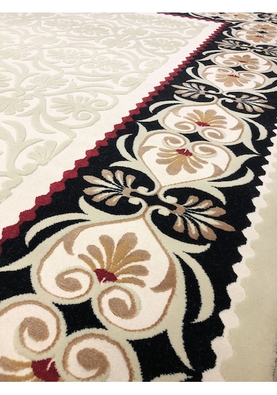 Saray Halı Simin 050 Krem-3 150X230 Krem Siyah 4 M2 Halı !