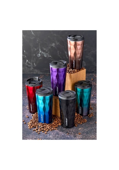 Cooker Ckr-2048 Mug Termos Bardak 350 Ml - Renkli Kaydırmaz Tpr Tabanlı Sızdırmaz Kapaklı Diğer