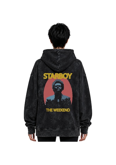 Sevbano Starboy The Weeknd Rapper Şarkıcı Baskılı Unisex Oversize Premium Siyah