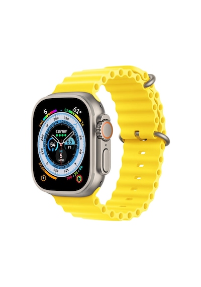 Apple Uyumlu Watch 1 2 3 4 5 6 7 8 Se Ultra 42/44/45/49mm Ocean Loop Tokalı Kayış Kordon - Sarı