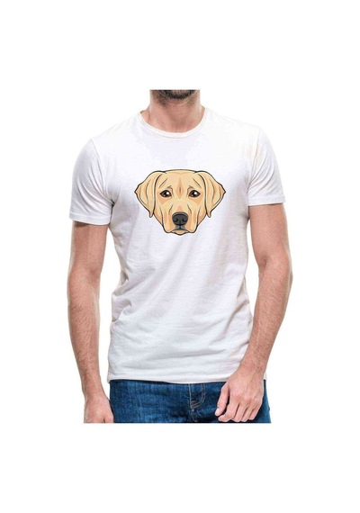 Dog Head Köpek Baskılı Beyaz Erkek Tshirt (534485734)