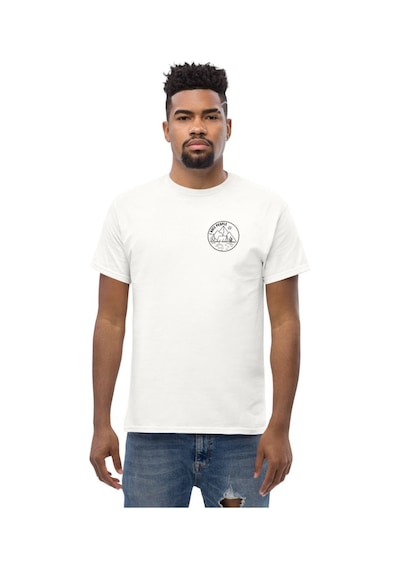 Wildstyle I Hate People Esprili Kamp Çadır Doğa Baskılı Unisex Pamuklu Tişört Beyaz