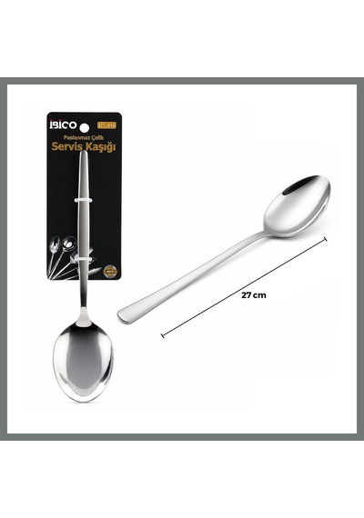 Bezos Krom Metal Servis Kaşığı 27 Cm Mmbz