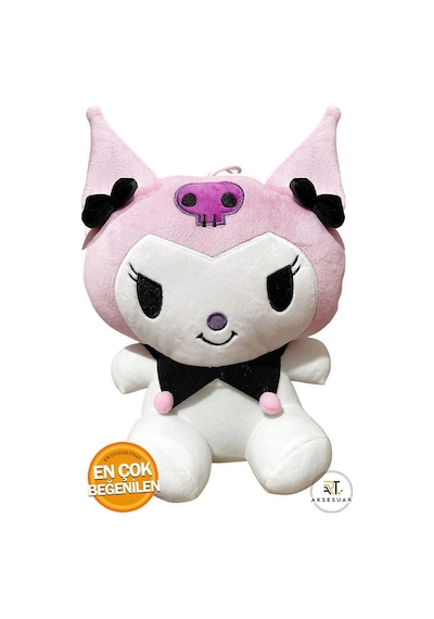 Pembe Kuromi Peluş Oyuncak - Yumuşak Kumaşlı 35 Cm Büyük Boy Kuromi Pembe