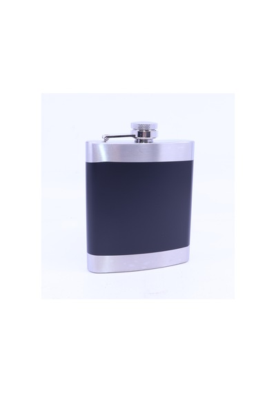Siyah - Krom Cep Matarası-flask 7 Oz