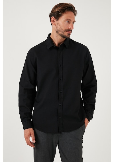 Buratti Streç Pamuklu Regular Fit Erkek Gömlek Cf25W128861 Siyah