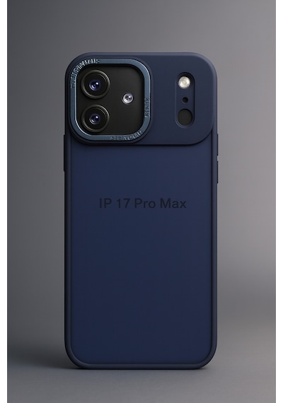 Apple iPhone 17 Pro Max Uyumlu Tam Koruma Sağlayan Darbeye Dayanıklı Kalın Silikon Kılıf Lacivert