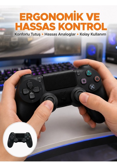 Kablosuz Ps4 Oyun Kolu - Çift Titreşimli Motor, Uzun Pil Ömrü Ve Hassas Kontrol Yeni Nesil