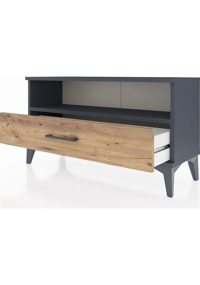 Arges Şifonyer Tek Raflı Tek Çekmeceli 88x30x48 Antrasit-çam Antrasit