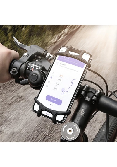 Floveme Universal Silikon Bisiklet Motosiklet Telefon Tutucu (119416425)-Siyah