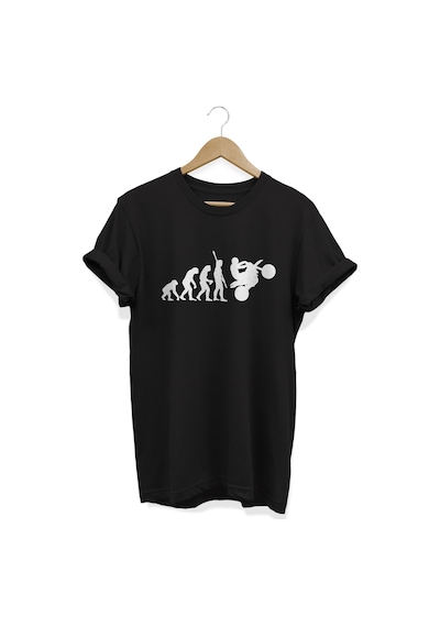 Evrim Baskılı Siyah T-shirt Siyah