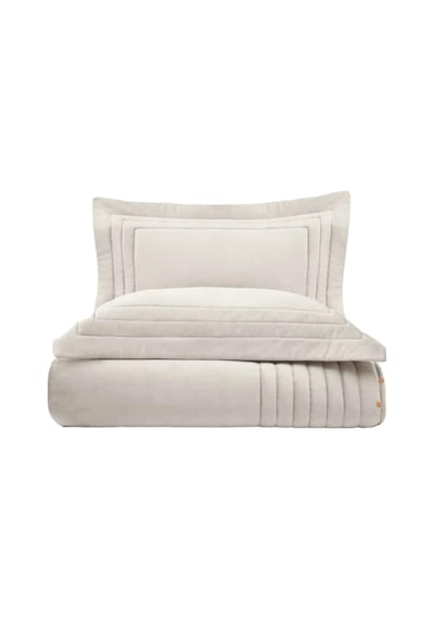 Ecocotton Feza Çift Kişilik Yatak Örtüsü Takımı %50 Pamuk %50 Polyester Krem 240x260 Cm - Krem