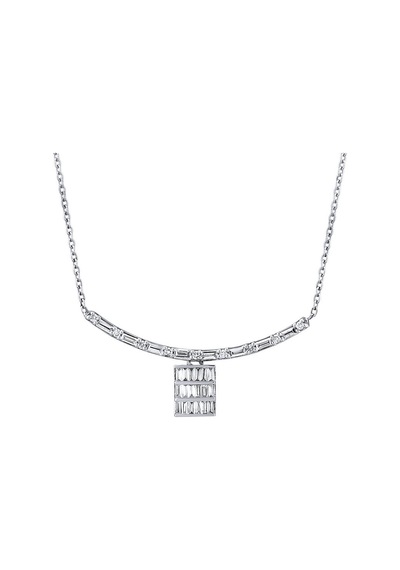 0.35 Karat Baget Pırlanta Kolye 06202247