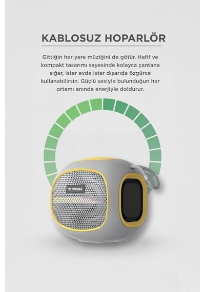 Premium Bluetooth Hoparlör D90 Gri 5w Ofis Kamp Hediyelik