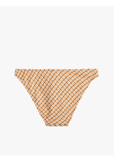 Koton Dokulu Ekose Bikini Altı Bej Desenli 6sak00170mm Ekru