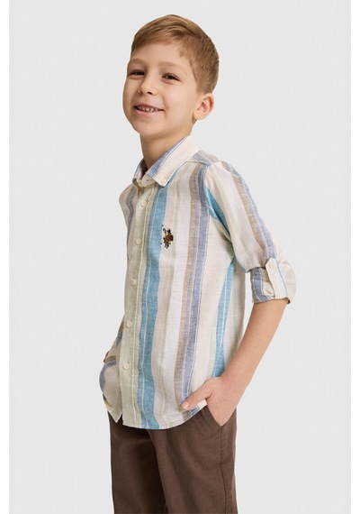 U.S. Polo Assn. Erkek Çocuk Çağla Gömlek Desenli 50324313-vr016 Cagla