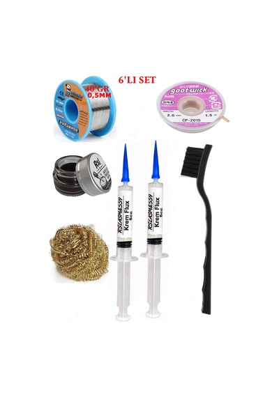 Lehimleme Seti 40 G 0,5 Mm Lehim Teli Cp-2015 Lehim Fitili Flux Lehim Toplama Tek Fırça Seti Tk162