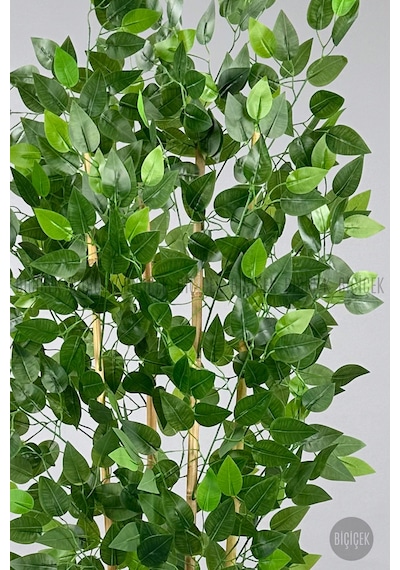 Yapay Benjamin Ağacı 140cm Siyah Gümüş Metal Saksıda Siyah-silver