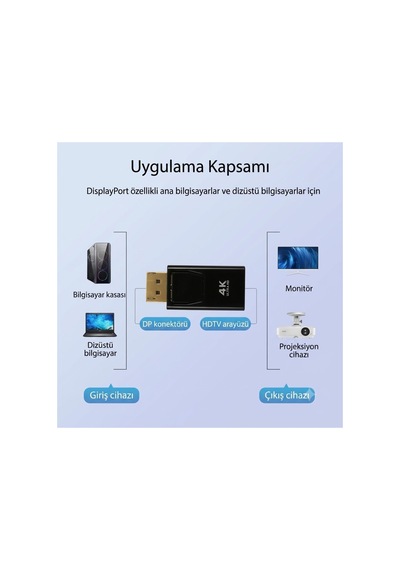 4k Displayport To Hdmı Görüntü Dönüştürücü - Displayport Erkek'ten Hdmı Dişi'ye Mini Adaptör Soket-jl-d1021k