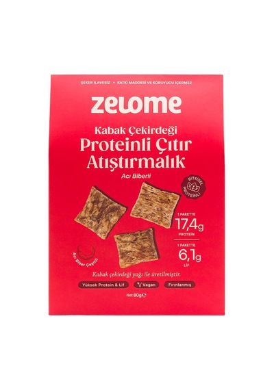 Zelome Acı Biberli Proteinli Çıtır Atıştırmalık 80 G - 6 Adet Tarı