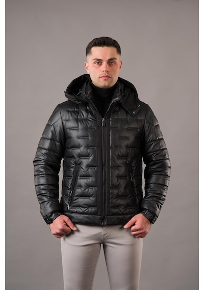 Regular Fit Kapşonlu Astarlı Kapitone Erkek Mont 001