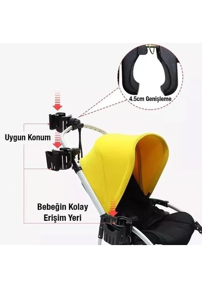 Bebek Arabası Bisiklet Motosiklet İçin Ayarlanabilir Bardak Ve Cep Telefonu Tutucu Biberon Tutucu Scooter Tutucu