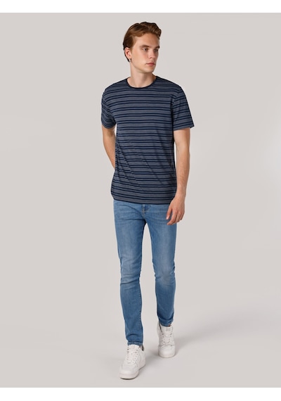 Colin's Colins Regular Fit Bisiklet Yaka Çizgili Lacivertvert Erkek Kısa Kol Tişört Cl1062738 Lacivert