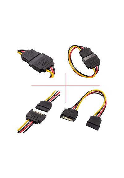Sata 15 Pin Dişi Erkek Uzatma Kablosu Sata Hdd Güç Kablosu 30 Cm