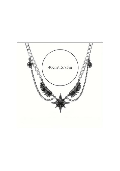 Dükkan Design Çelik Çoklu Yıldız Gotik Kolye Siyah
