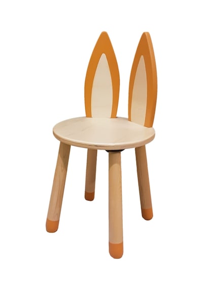 Woodnjoy Wood & Joy Doğal Ahşap Renkli Çocuk Sandalye Tilki Turuncu