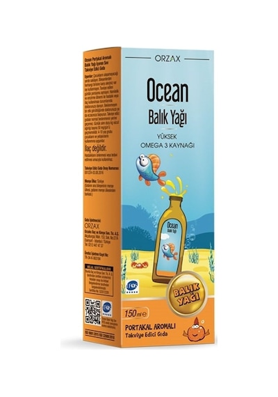 Ocean Balık Yağı Şurup Portakal Aromalı 150 ML