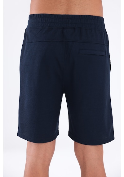 Rowinger Waffle Dokulu Cepli Erkek Şort Navyblue