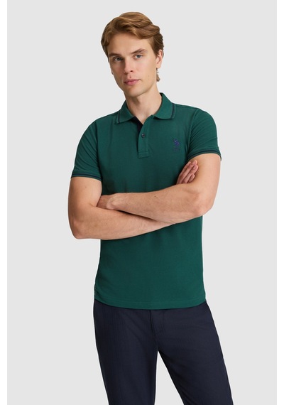 U.S. Polo Assn. U.s. Polo Assn. Erkek Koyu Yeşil Tişört Basic 50326975-vr079 Koyu Yesıl