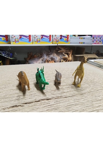 Plastik Oyuncak Dinozor Seti 4 Adet 10 Cm Ve 15 Cm Dinazor Hayvan Figürü 09750577