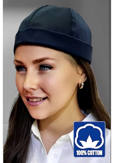 Unisex %100 Pamuklu Docker Şapka Lacivert