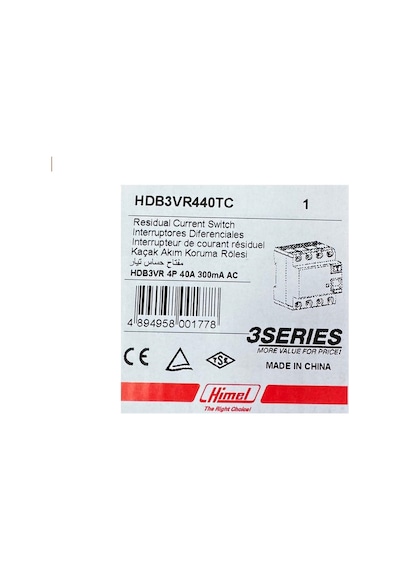 Himel Trifaze Kaçak Akım Rolesi 6 Ka 3p+n 4x40 A 300 Ma Kakr Ac Tip Hdb3vr440tc
