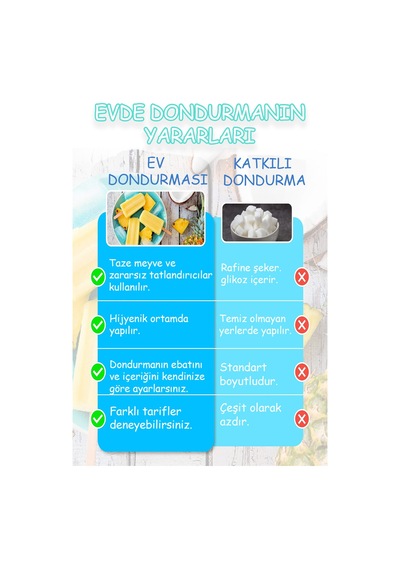 Meybuz Dondurma Kalıbı 4'lü Dondurmalık Pratik Dondurma Şekillendirici Renkli Çubuklu Buz Yapma Kabı Diğer