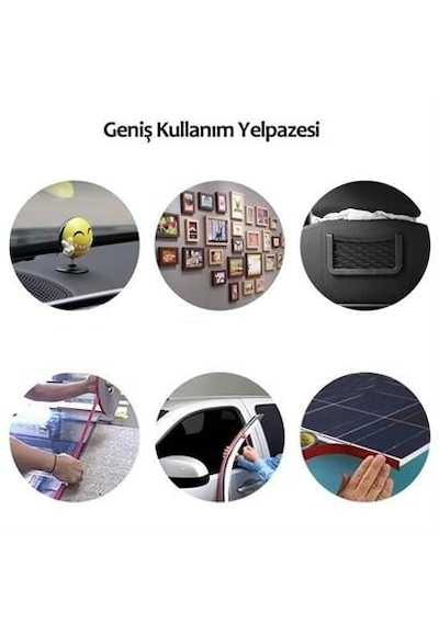 2 Metre Güçlü Yapışkanlı Çift Taraflı Slikon Pratik Şeffaf Bant 2 Metre