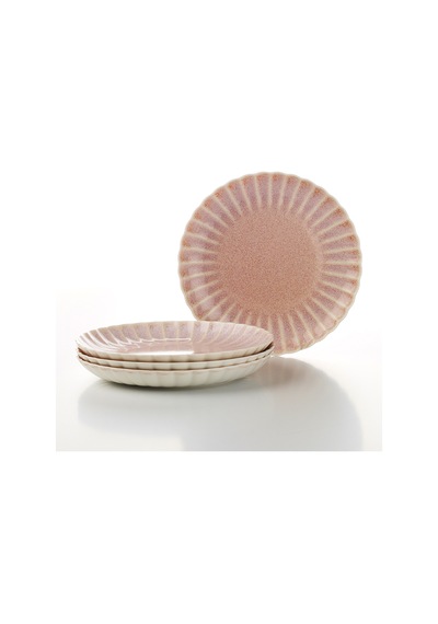 Kütahya Porselen Bone Rosy 4 Parça 21 Cm Pasta Tabağı Çok Renkli