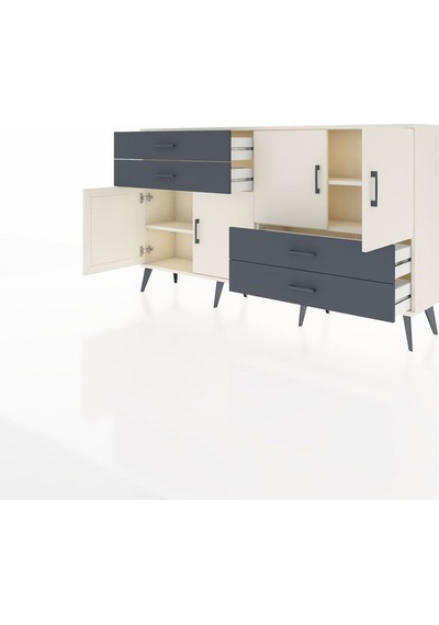Arges Konsol 3 Raflı 4 Çekmeceli 4 Kapaklı 176x30x99 Aytaşı-aytaşı/antrasit Aytası/antrasıt - Aytası Arges Konsol 3 Raflı 4 Çekmeceli 4 Kapaklı 176x30x99 Aytaşı-aytaşı/antrasit Aytası/antrasıt - Aytası